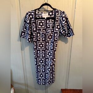 Smith and Quinn Navy and White Geometric Dress